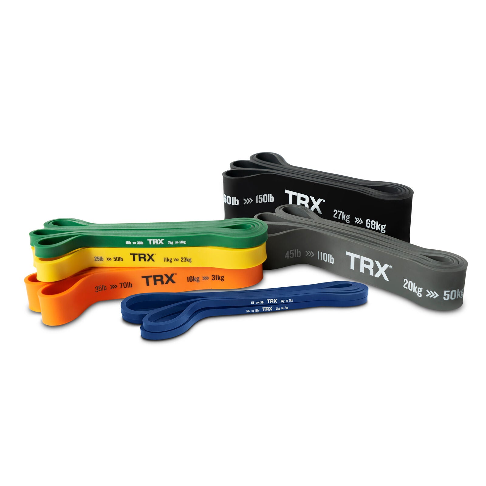 TRX Elastic Resistance Bands, 16-31 kg, Light Powerband Orange