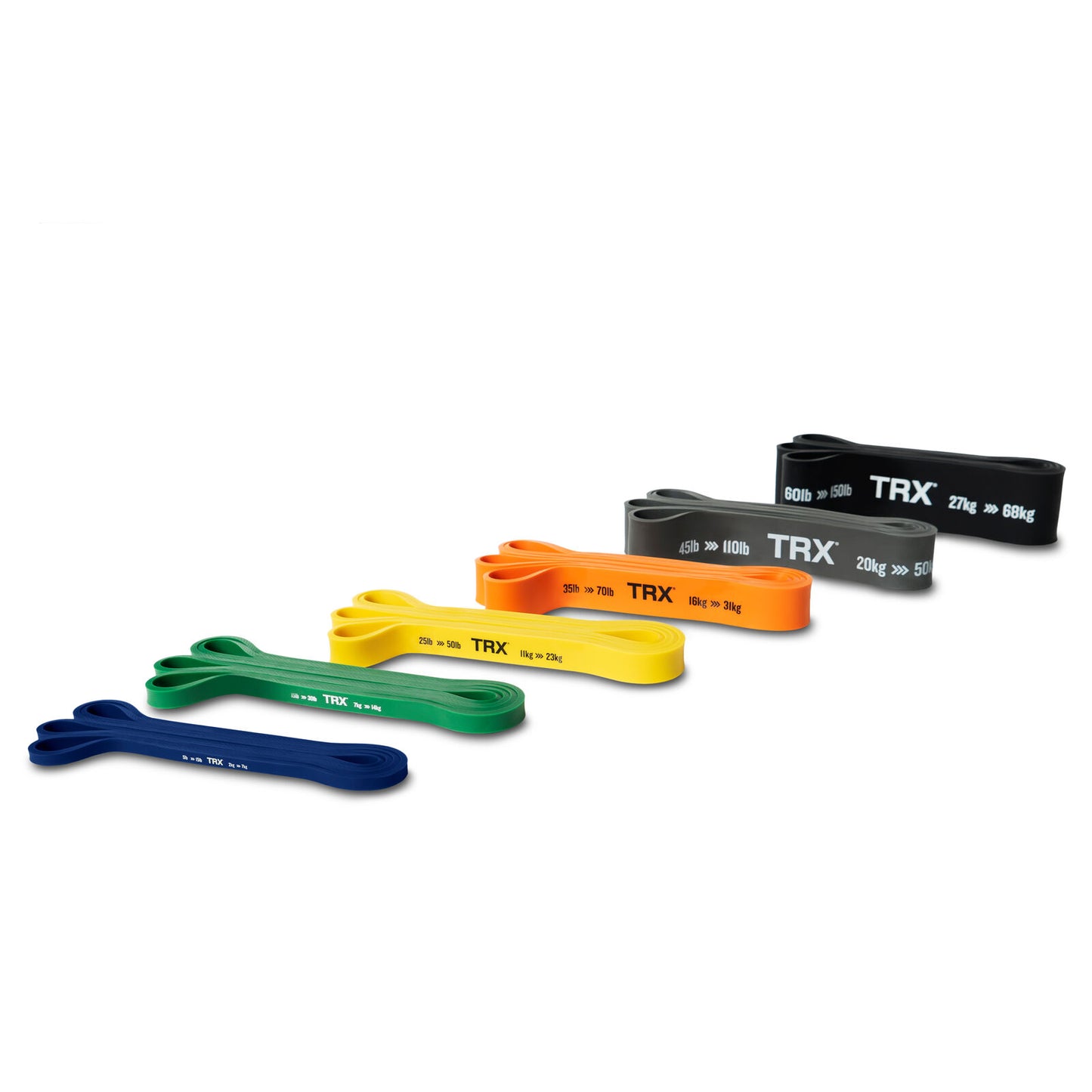 TRX Elastic Resistance Bands, 2-7 kg, XXX-Light Elastic bands for training Blue