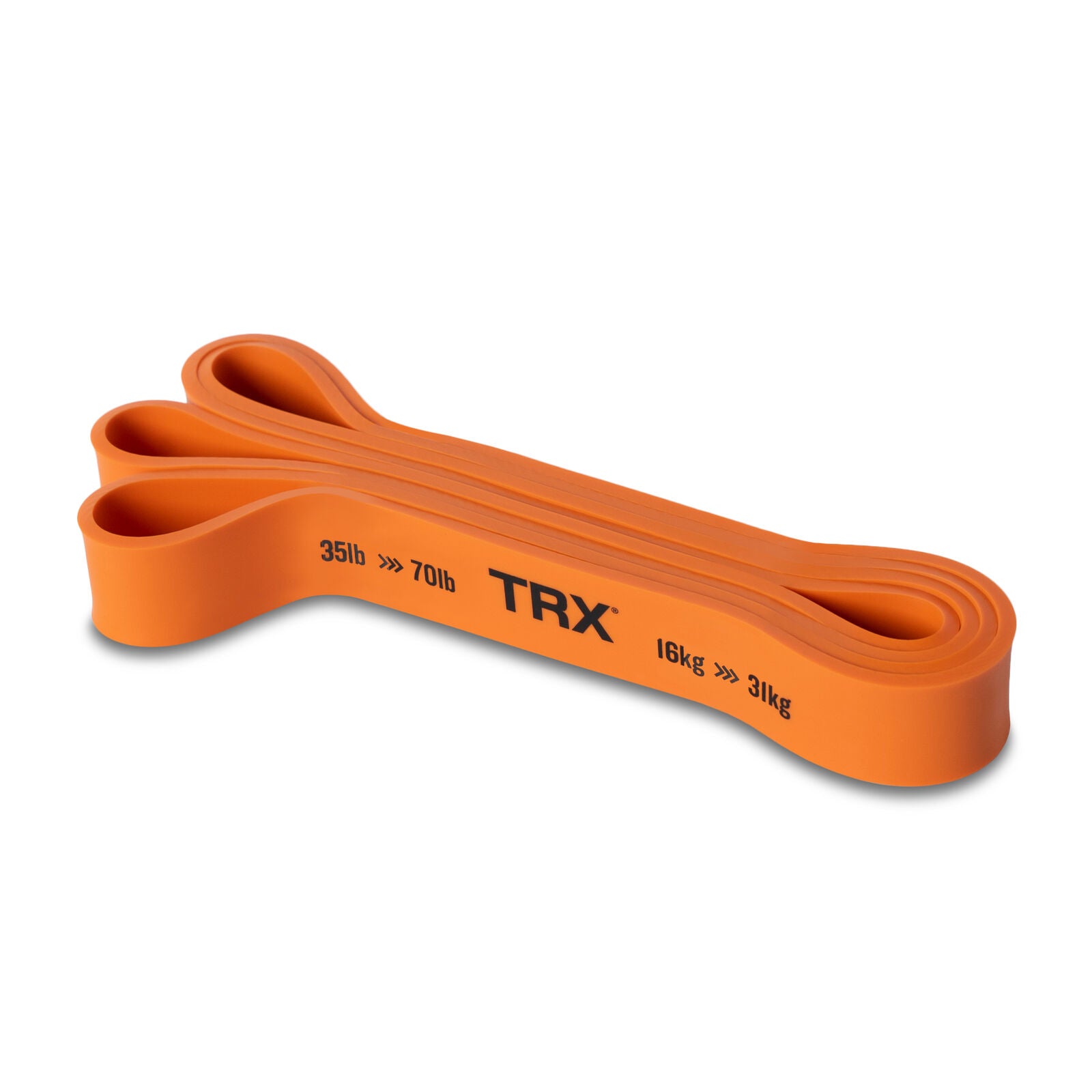 TRX Elastic Resistance Bands, 16-31 kg, Light Powerband Orange