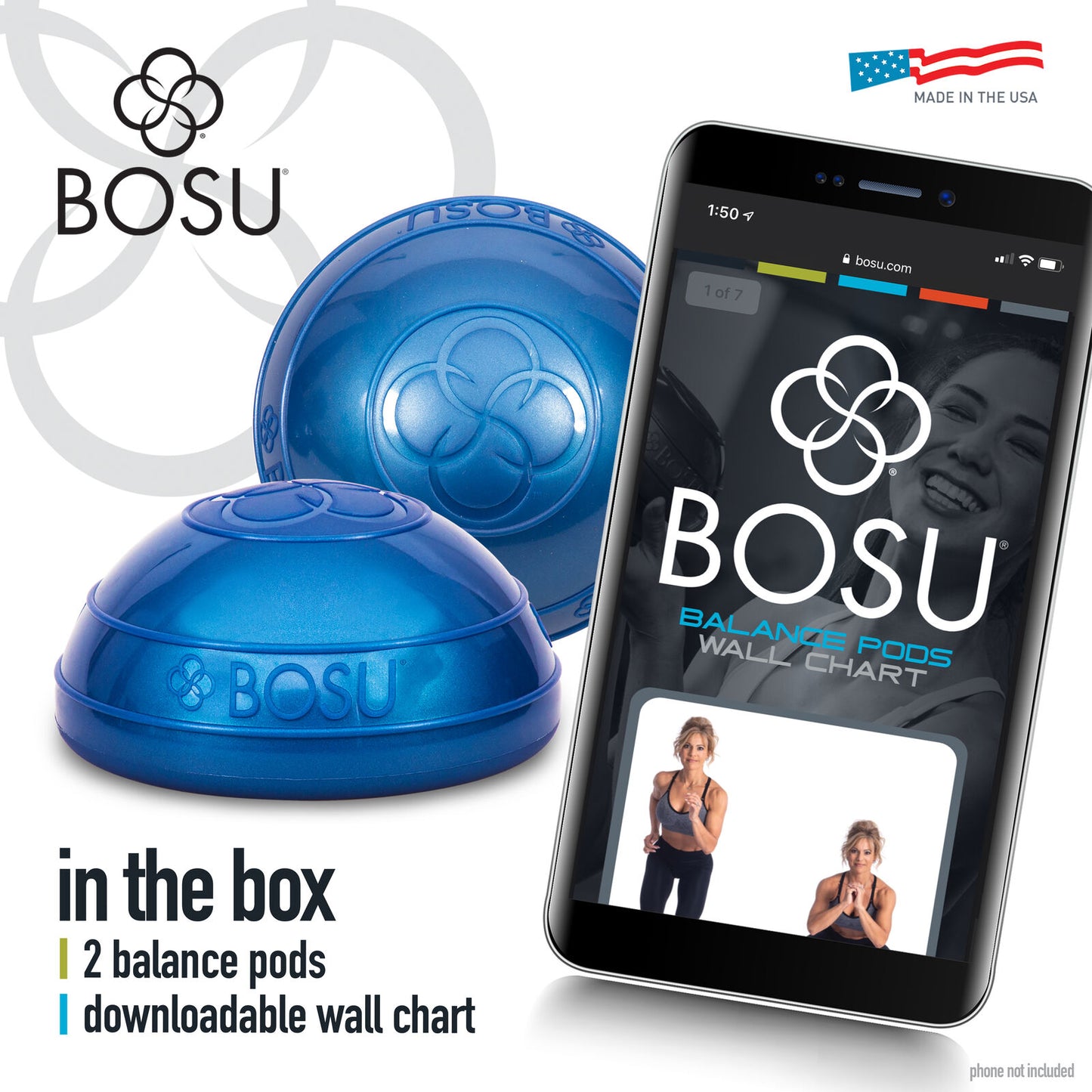 BOSU Balance Pods Balancetræner Blå 16,5 cm Balancetræner Blå