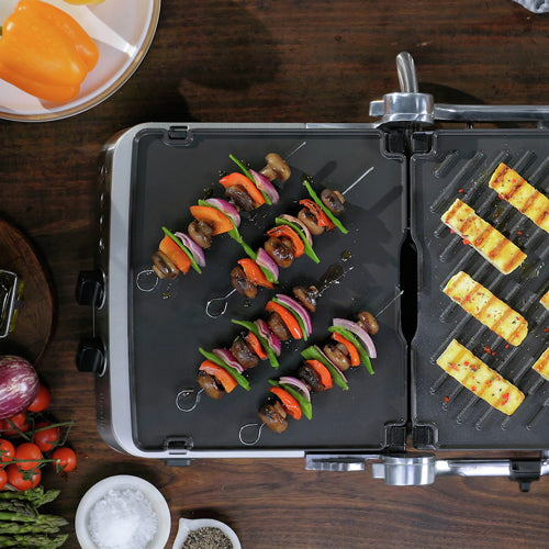 Reversible ceramic grill and griddle plates