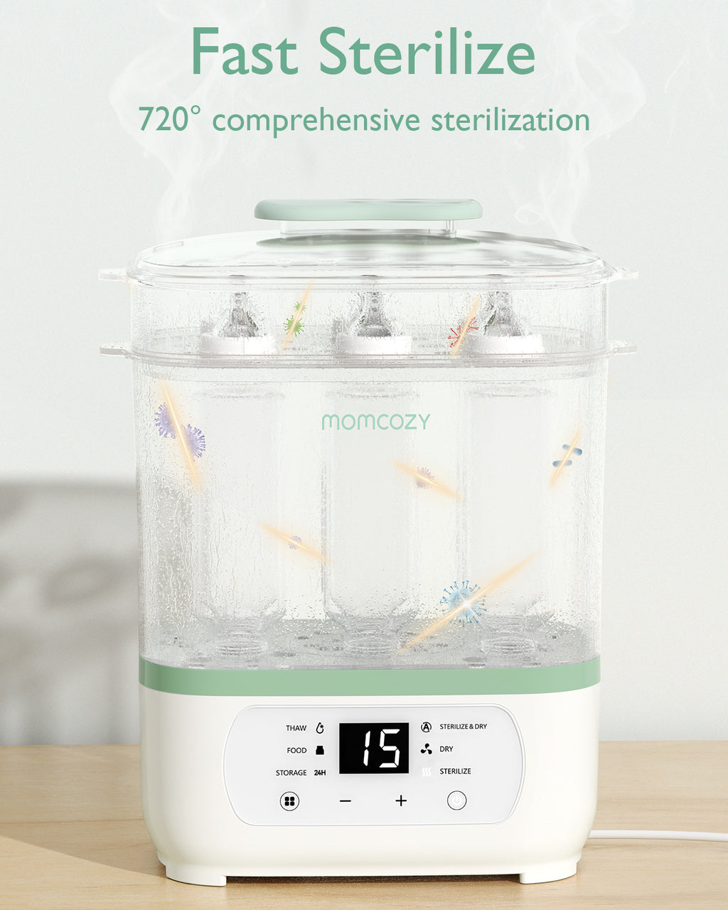Momcozy 8-i-1 Elektrisk Damp Sterilisator til Sutteflasker