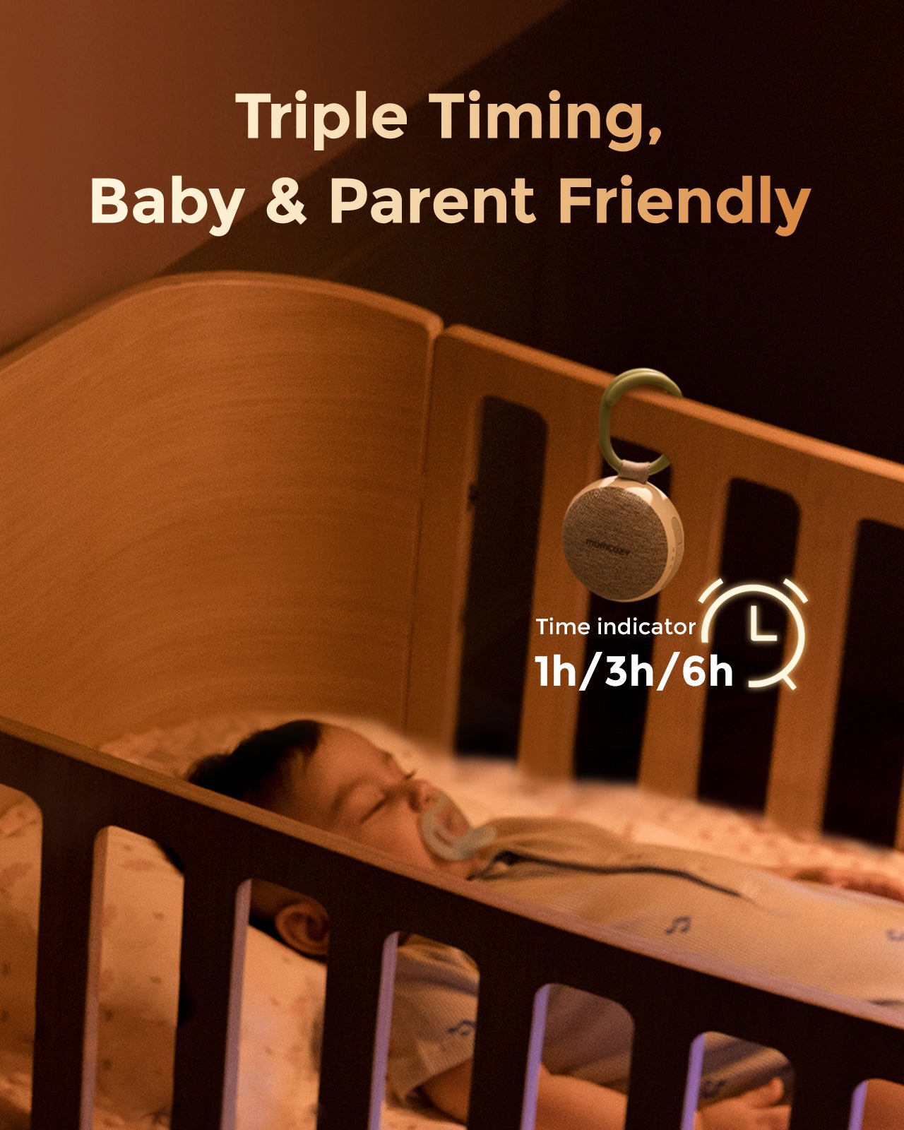 Momcozy Rainbow White Noise -vauvan äänilaite, harmaa