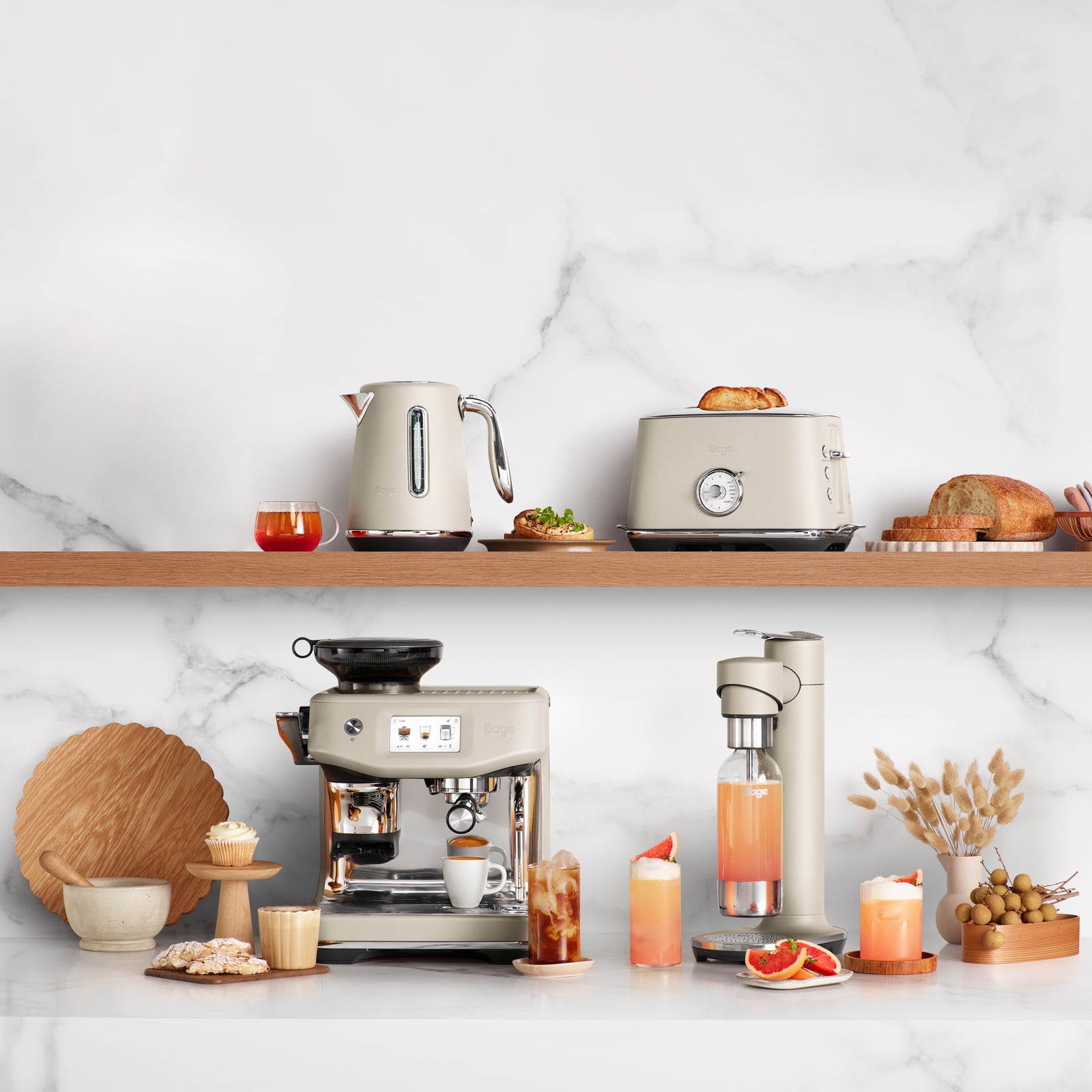 Sage SES881ALM Barista Touch Impress Espressomaskine Mandel Nougat