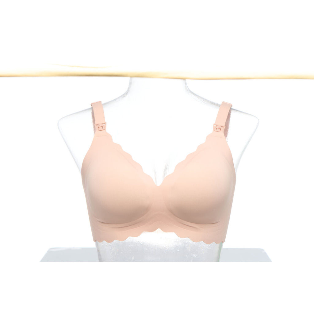 Momcozy YN46 XL Seamless Support Floral Bra Natural