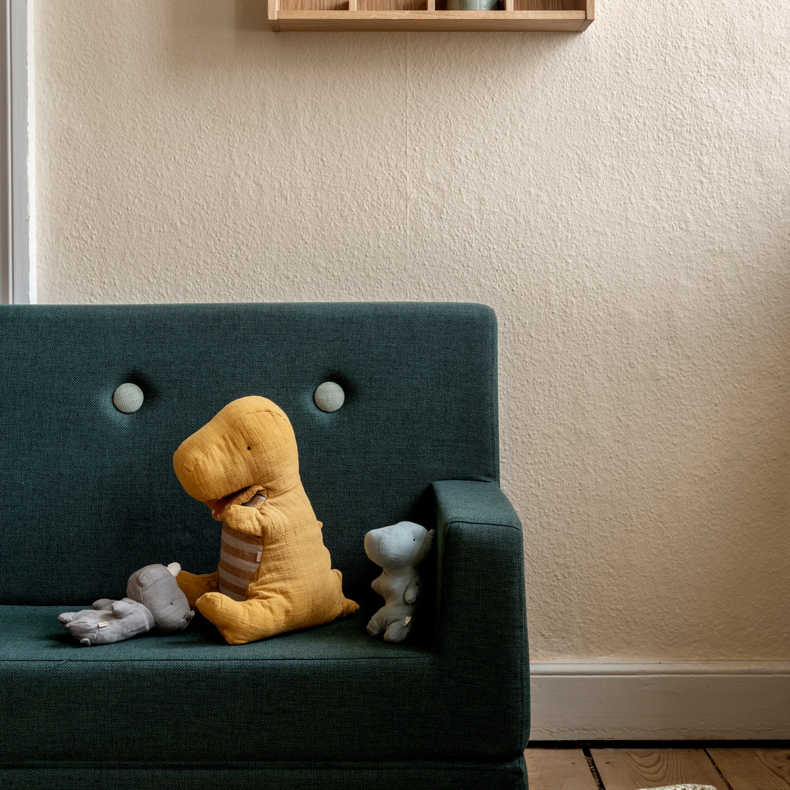 By KlipKlap KK Lasten Sohva Syvänvihreä vaaleanvihreällä