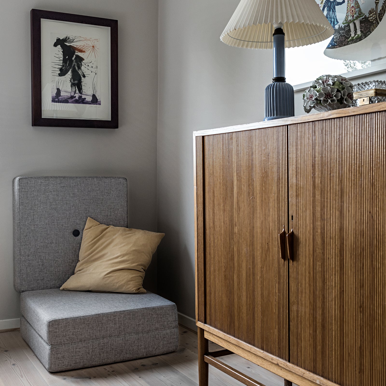 By KlipKlap KK 3 Fold Soffa Singel Soft Multi Grå med Grå