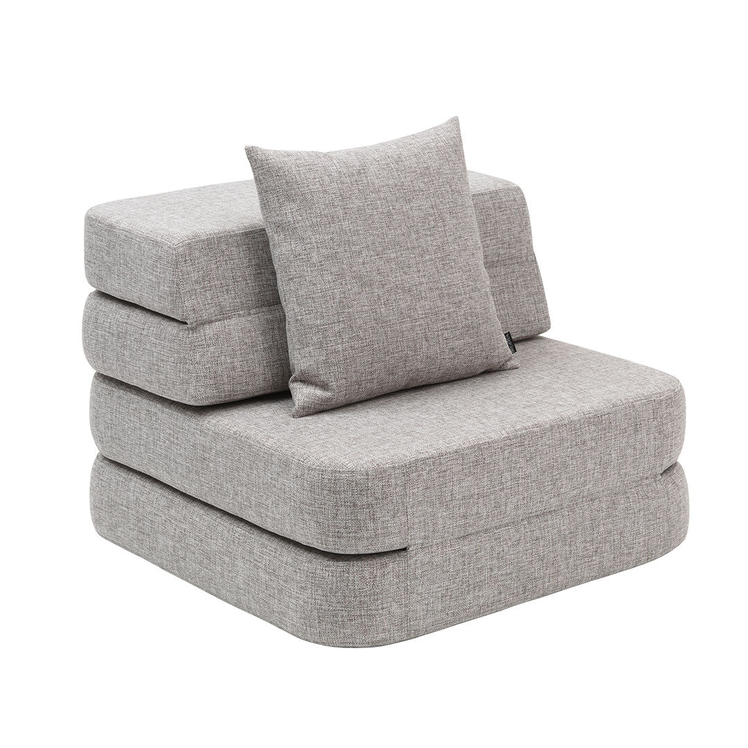 By KlipKlap KK 3 Fold Sofa Single Soft Multi Grey w. Grey