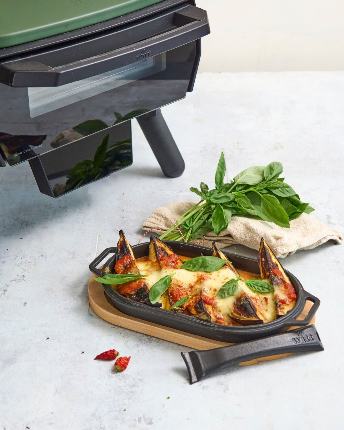 Eggplant Parmigiana in a Pizza Oven