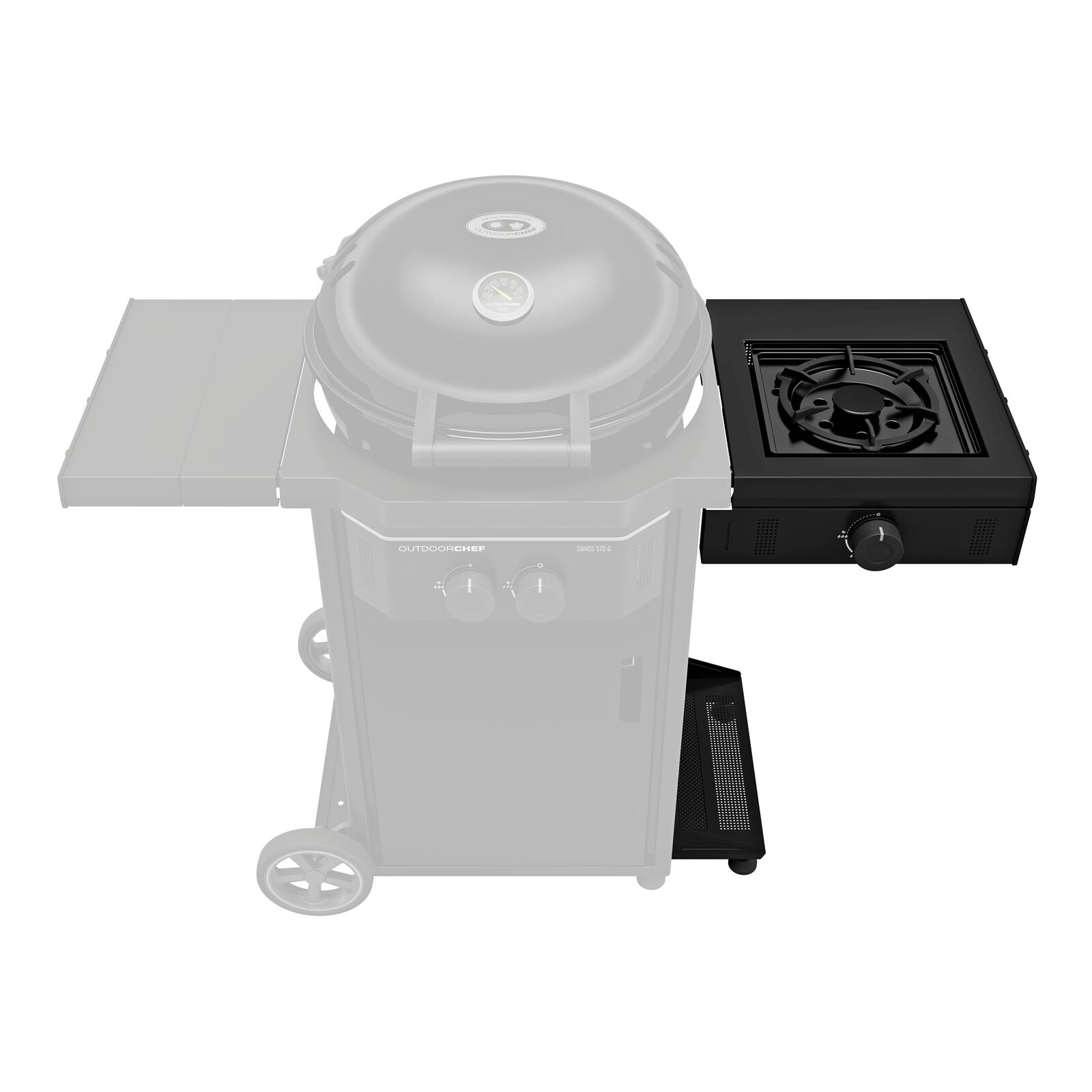 Outdoorchef Cooking Zone Kit Plus 30MBAR, Davos UK Gas BBQ Black