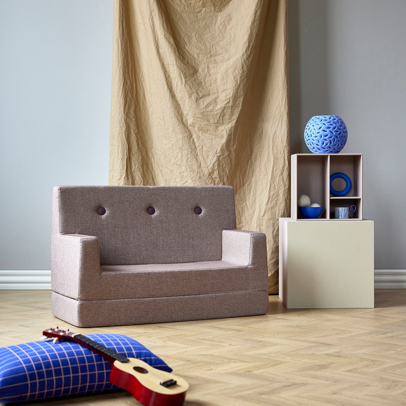 By KlipKlap KK Kids Sofa Soft Rose w. Rose