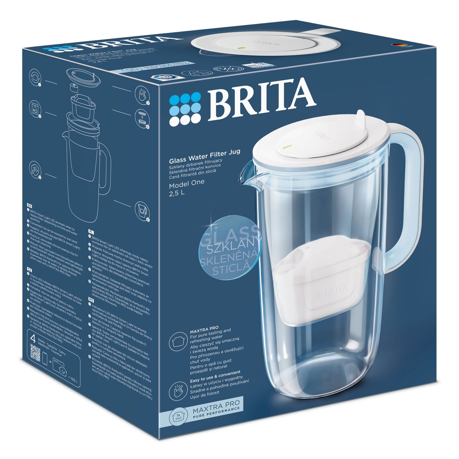 Brita Glass Jug Light blue