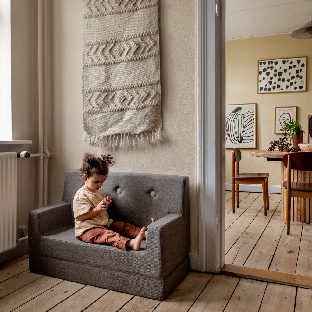 By KlipKlap KK Kids Sofa Brown w. Sand
