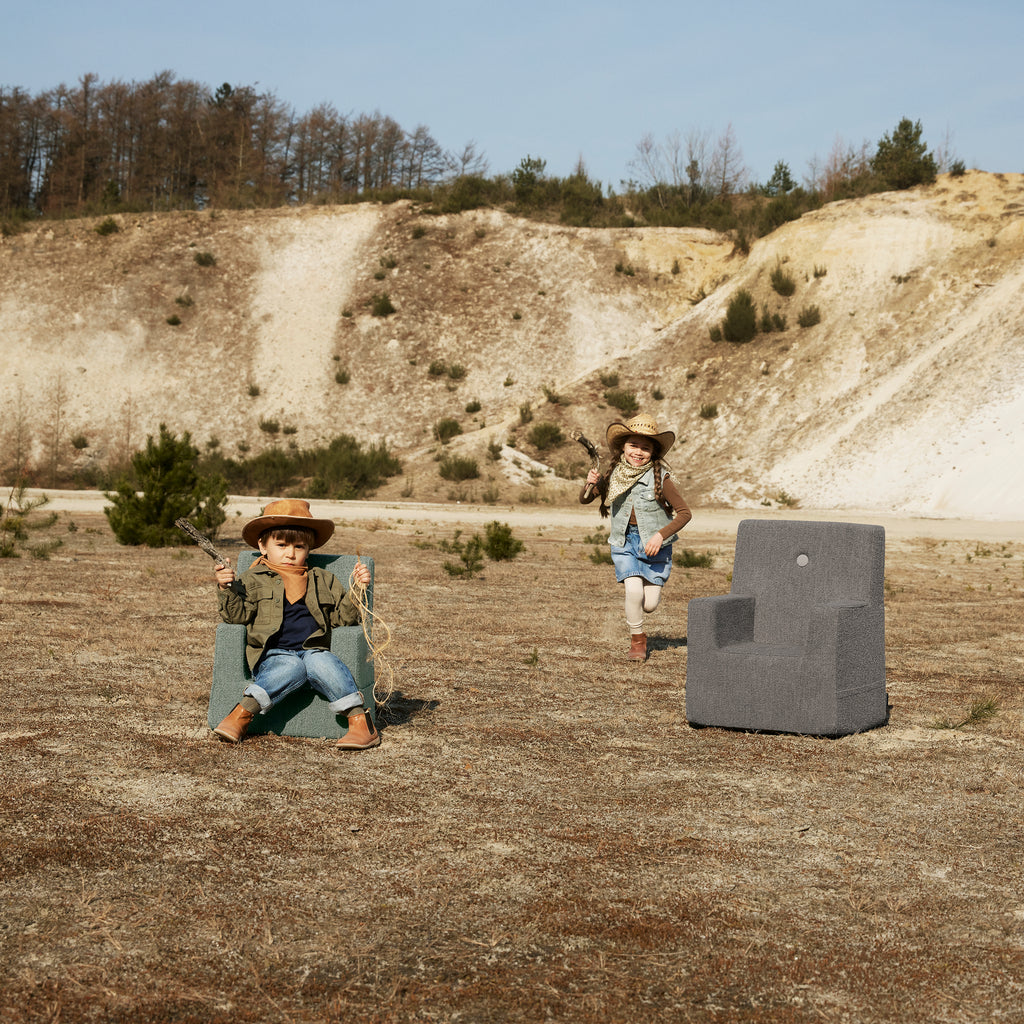 By KlipKlap KK Kids Chair Brown bouclé w. sand