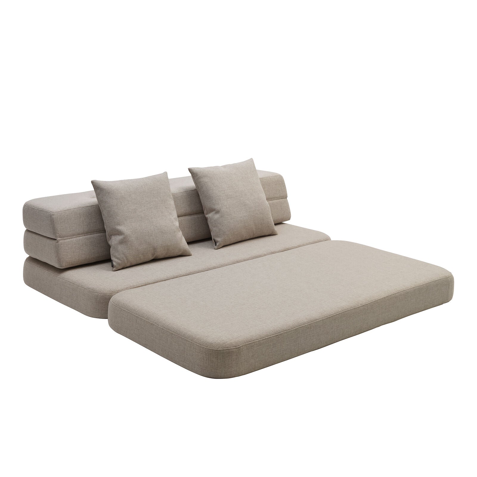 By KlipKlap KK 3 Fold Sofa XL Soft 140 cm Beige w. Sand