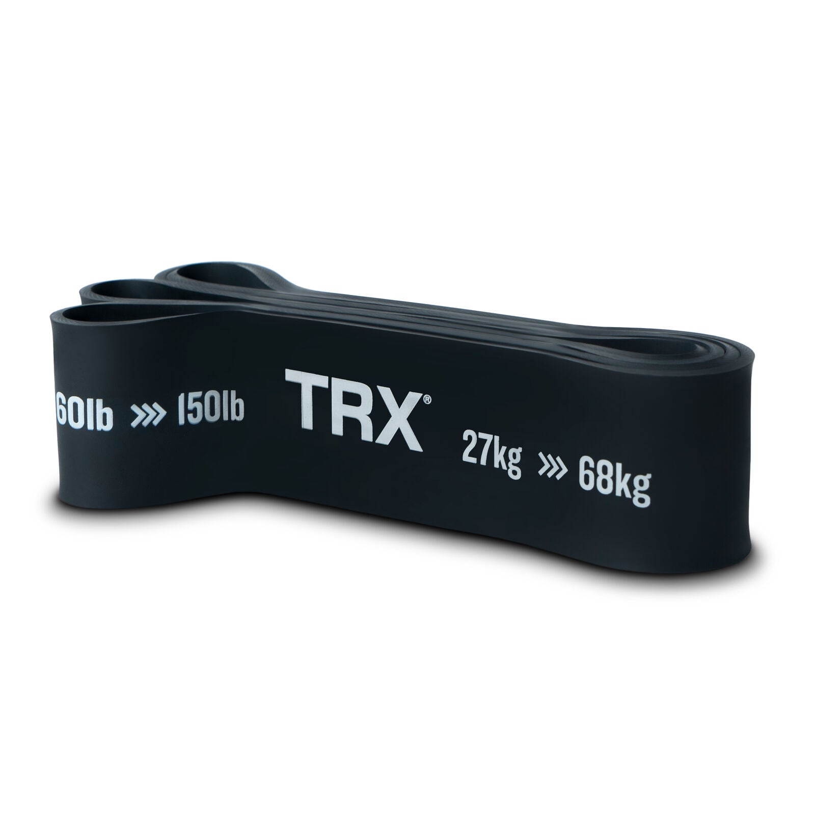 TRX Elastiske Modstandsbånd, 27-68 kg, Tunge Elastikbånd til træning Sort