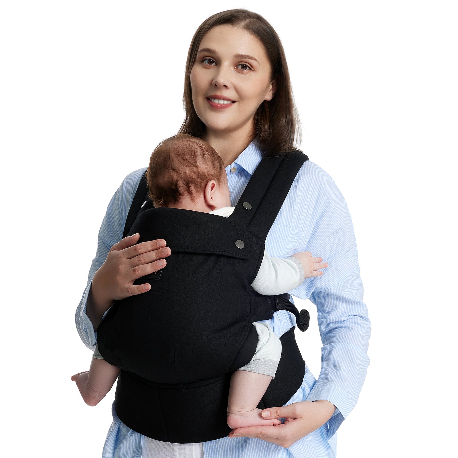 Momcozy PureHug Cotton Soft Structured Carrier Black