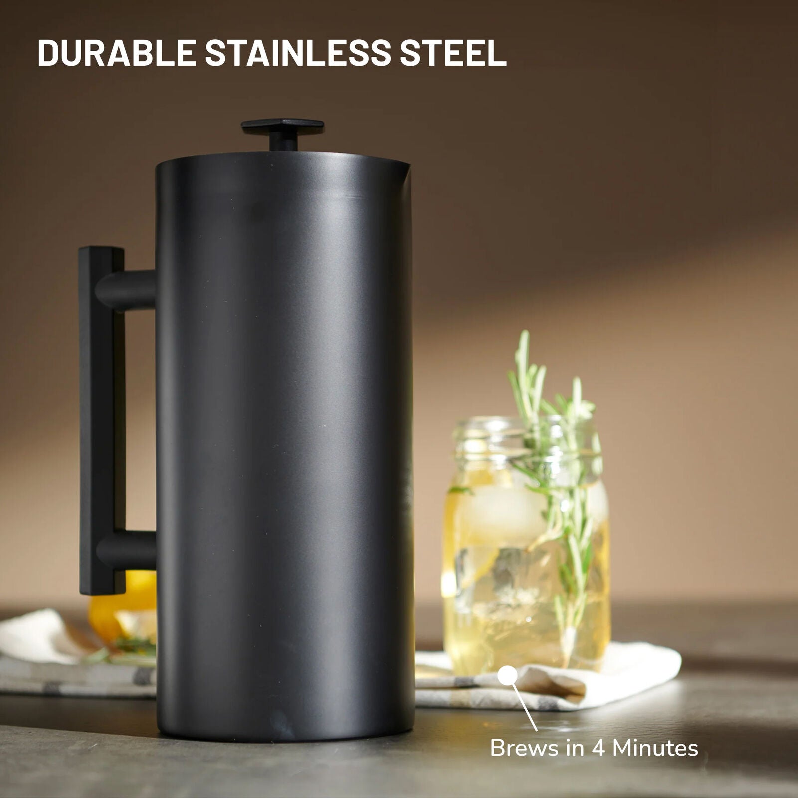 Espro P6 2132C2-19BK ranskalainen pressopannu musta teräs
