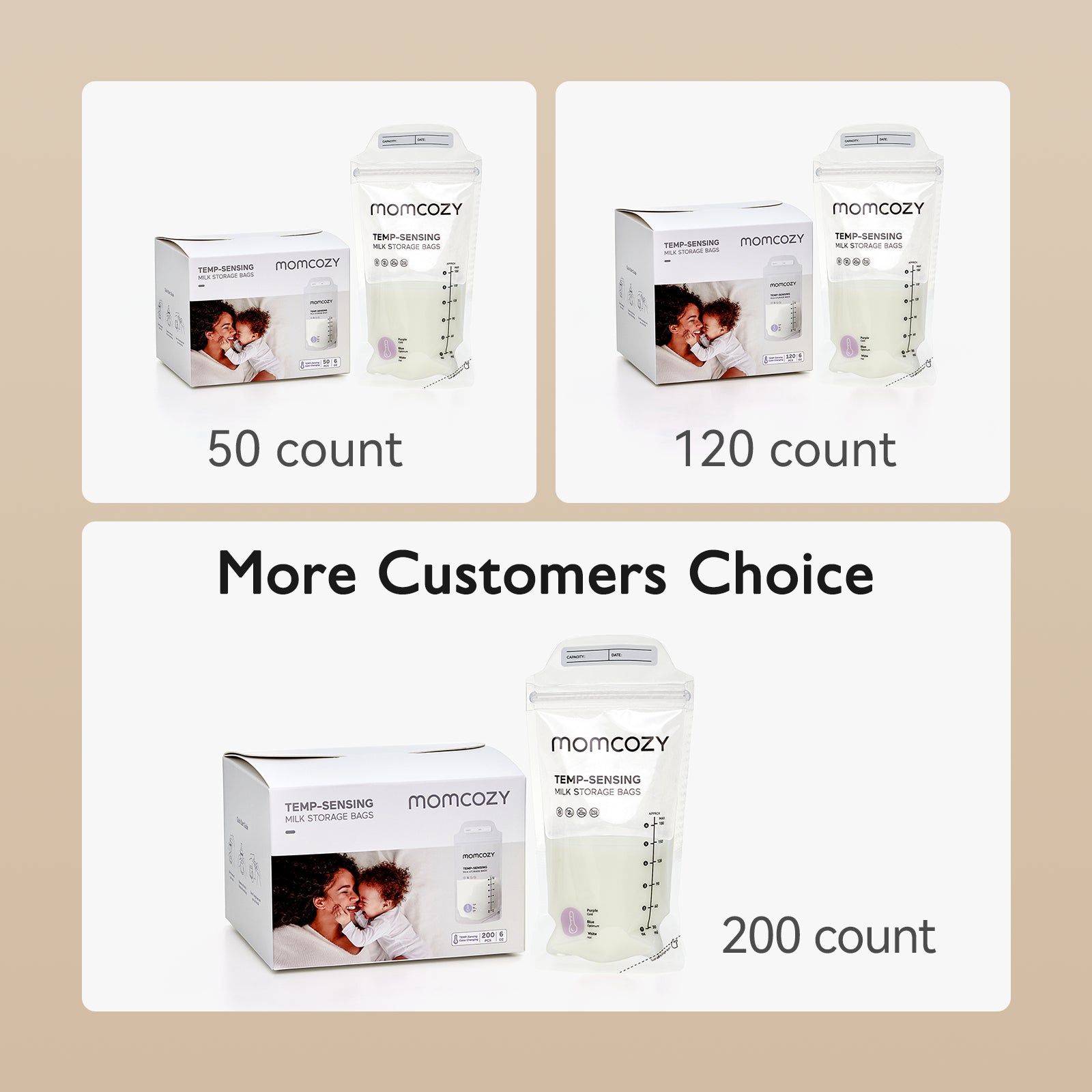 Momcozy 50pcs Disposable Breastmilk Bag