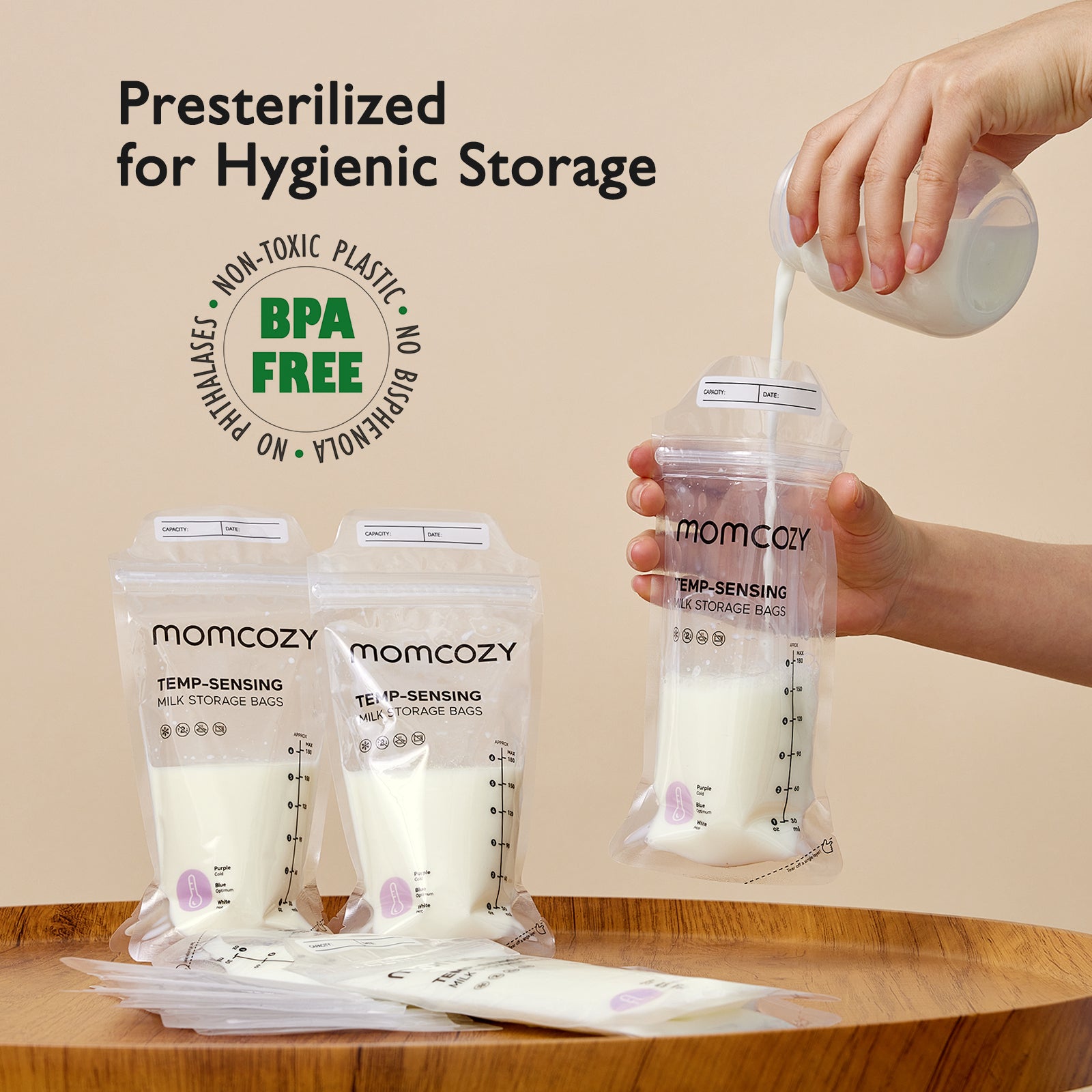 Momcozy 120pcs Disposable Breastmilk Bag