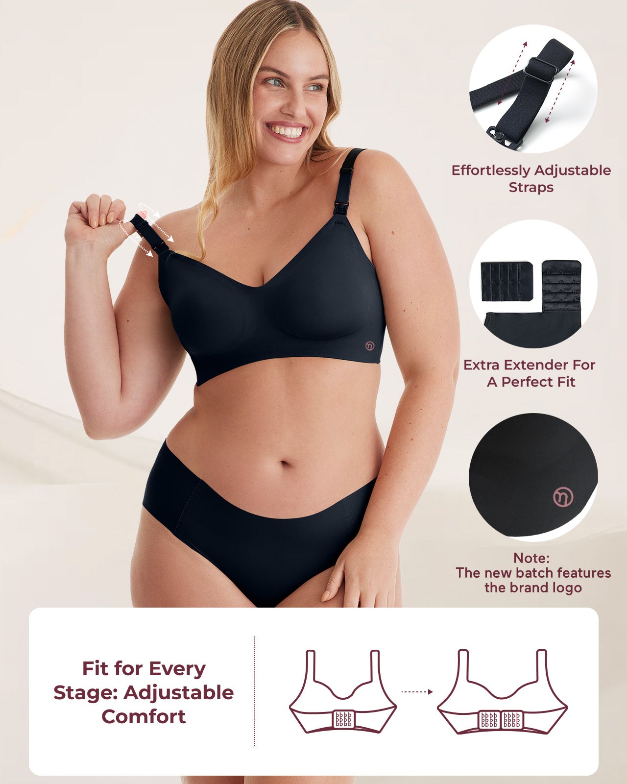 Momcozy YN21 L Hands-Free Pumping Bra Black