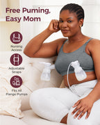 Momcozy YN08 2XL Hands-Free Pumping Bra Grey