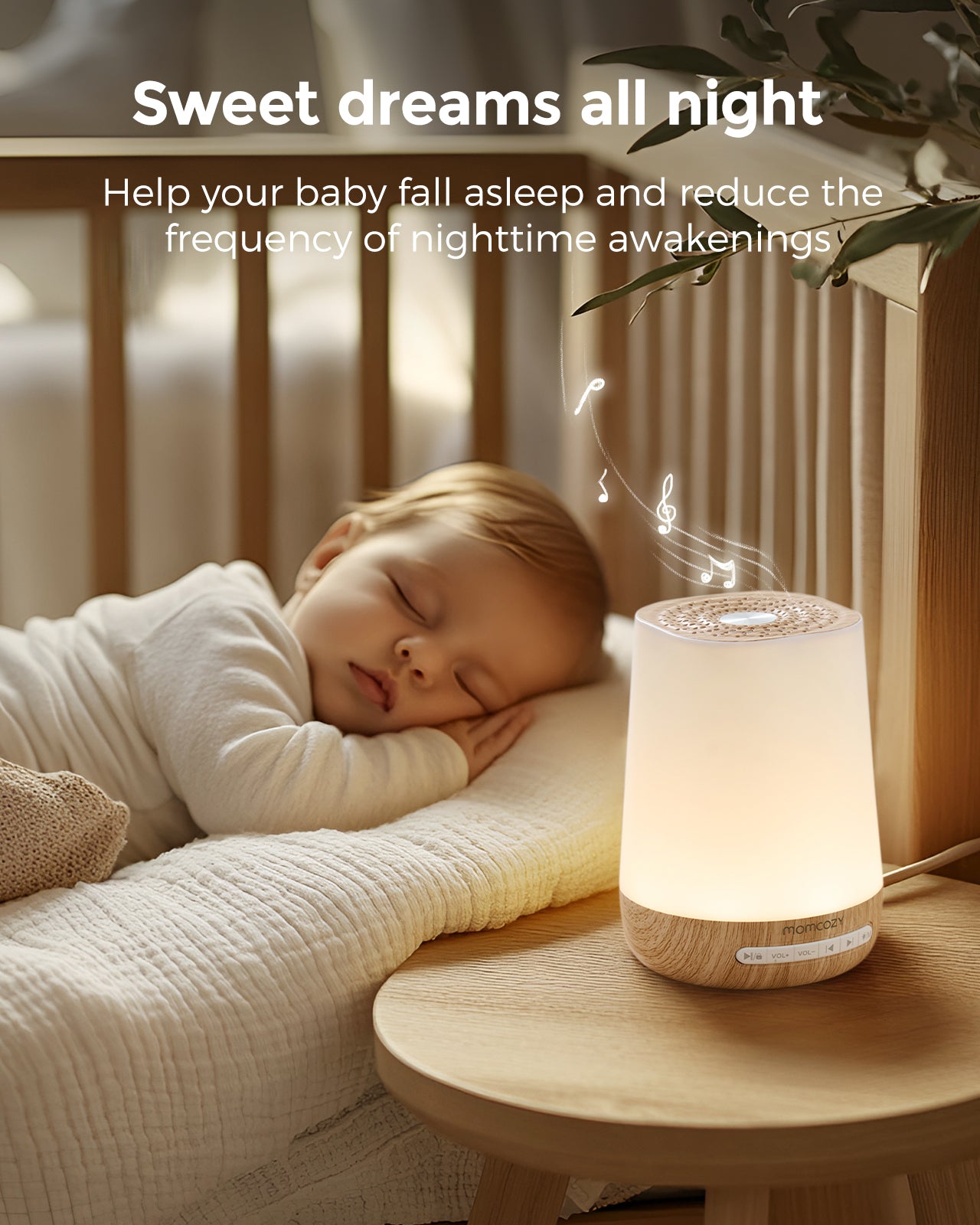 Momcozy Smart App Fjärrstyrd Babyljudmaskin