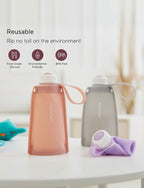 Momcozy Silicone 5pcs Reusable Milk Storage Bag Red