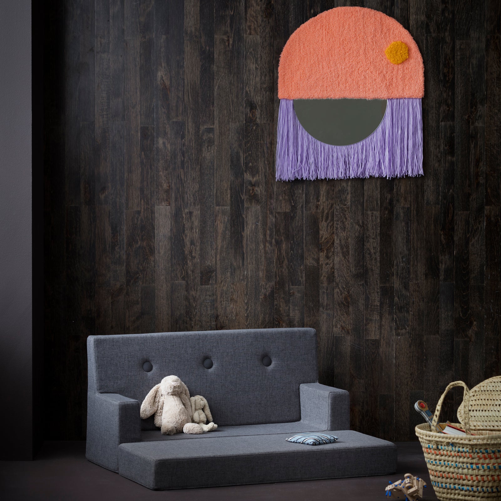 By KlipKlap KK Kids Sofa Blue Grey w. Grey