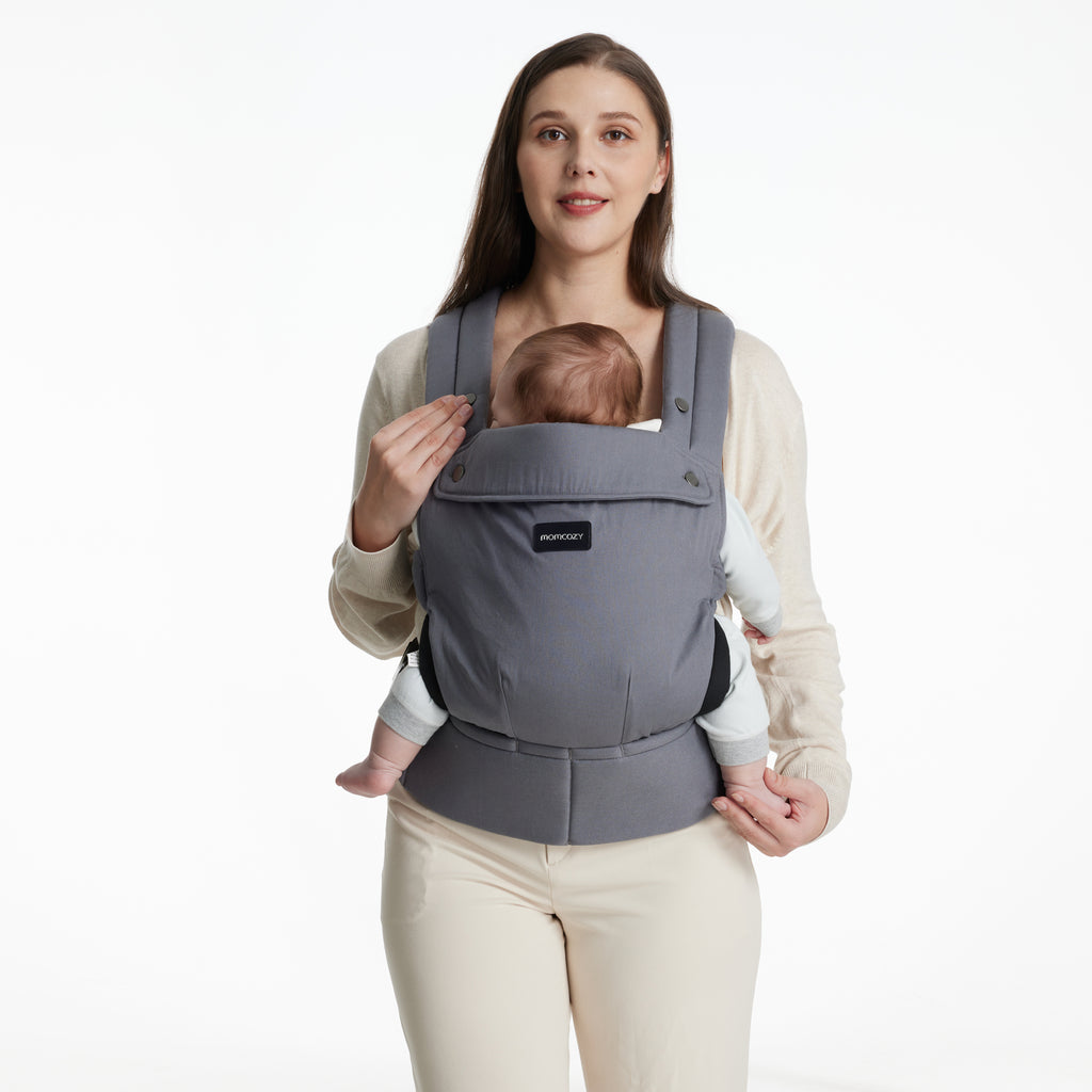 Momcozy PureHug Cotton Soft Structured Carrier Grå