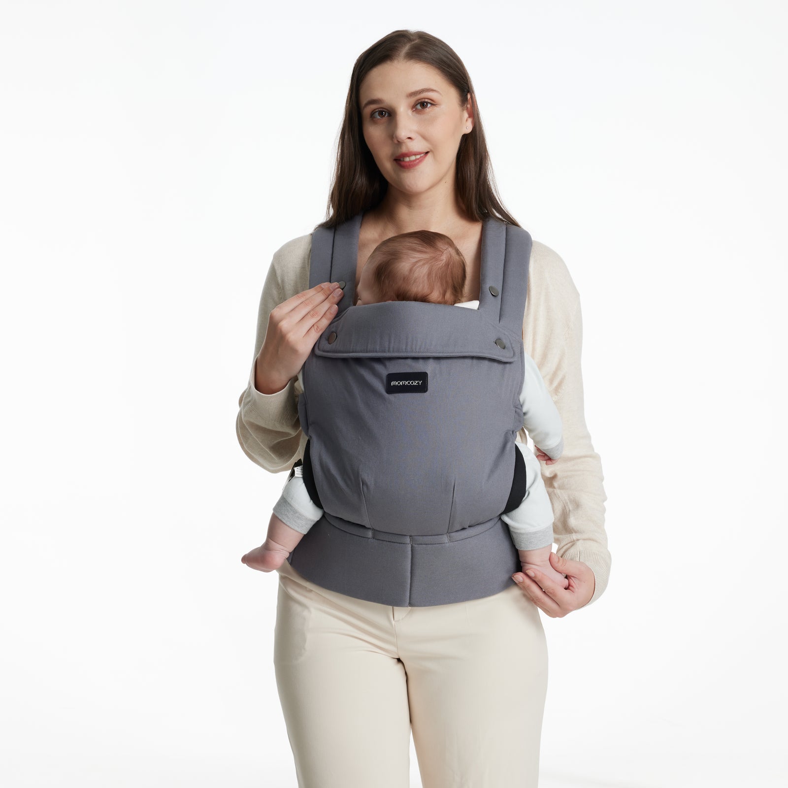 Momcozy PureHug Cotton Soft Structured Carrier Grey