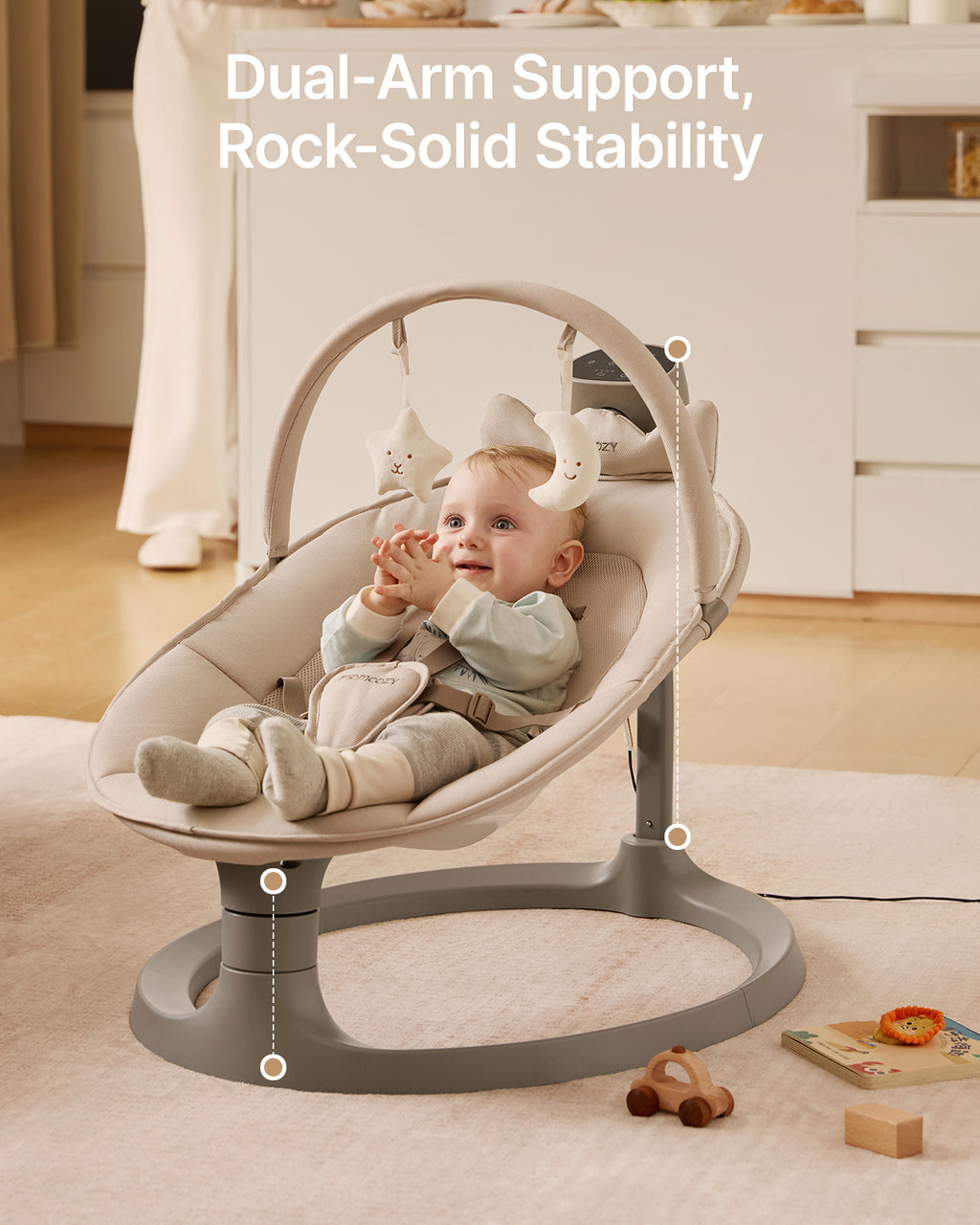 Momcozy CocoSway 3D-liikkeinen sähköinen vauvan keinu