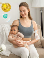 Momcozy YN08 XL Kädet vapaana -pumppausrintaliivit, harmaa