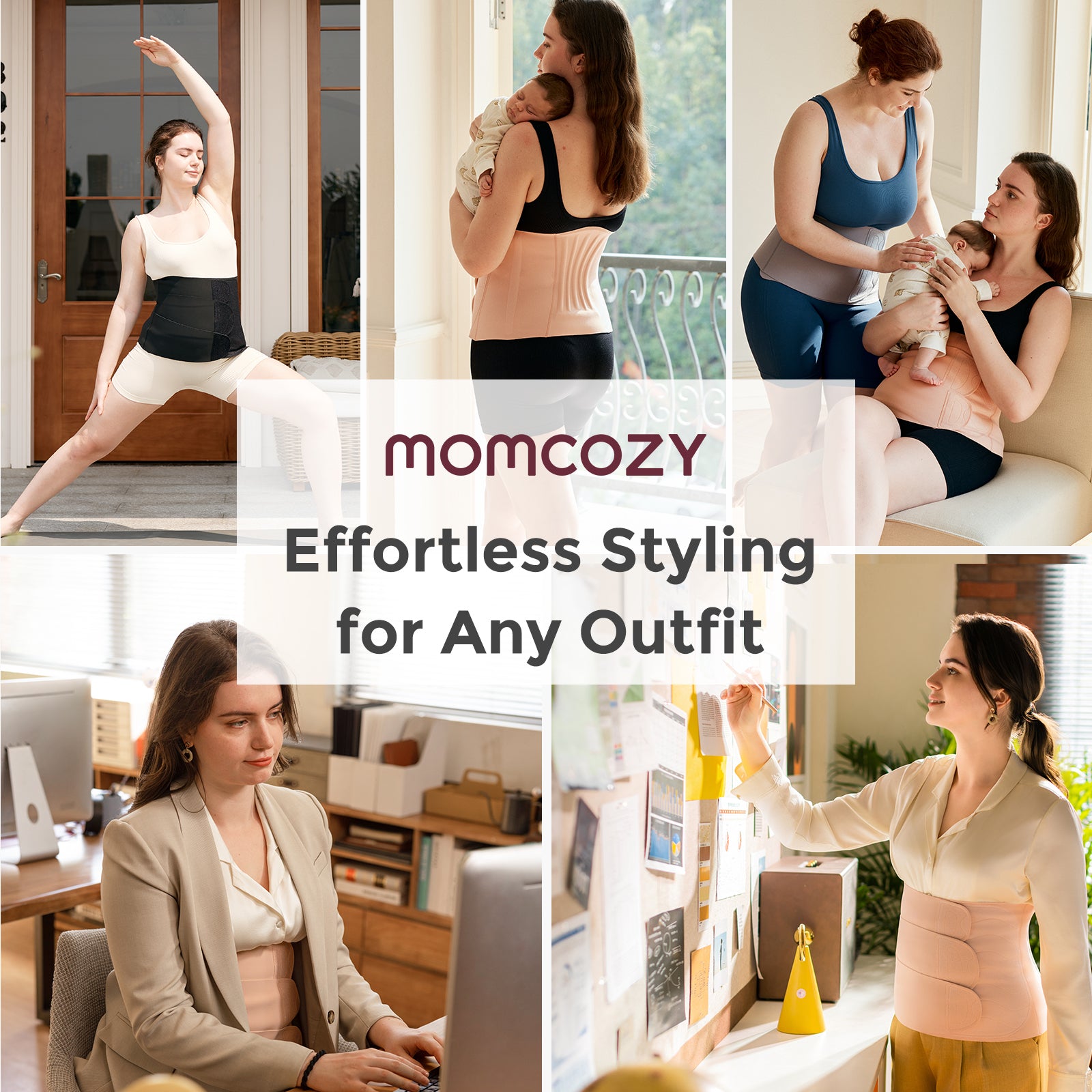 Momcozy Ergowrap XL Synnytyksen jälkeinen vatsavyö Oyster Pink