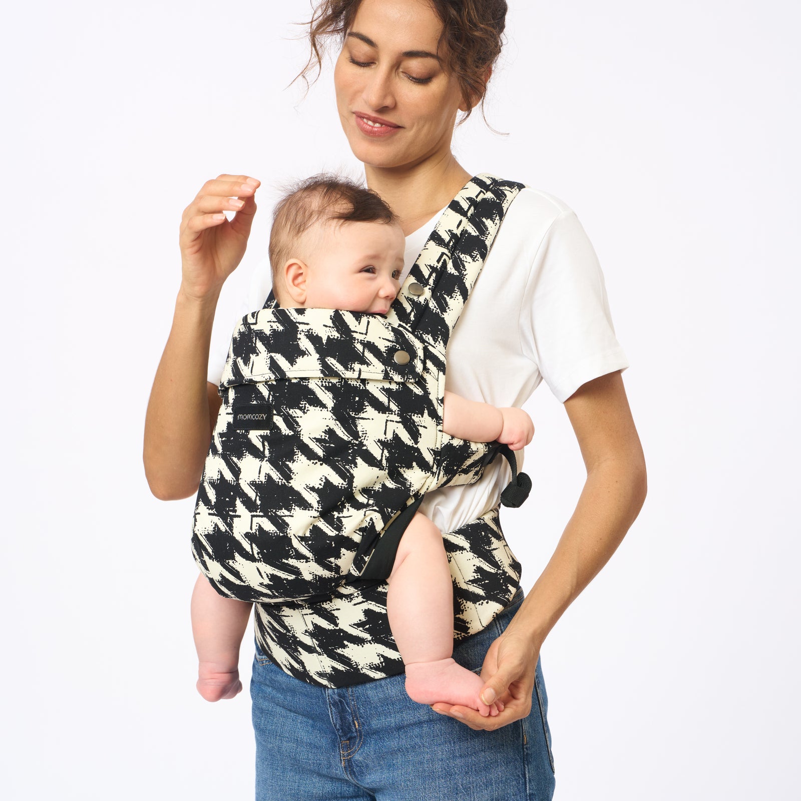 Momcozy PureHug Cotton Soft Structured Carrier Houndstooth