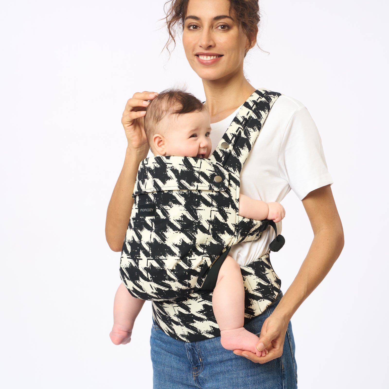 Momcozy PureHug Cotton Soft Structured Carrier Houndstooth