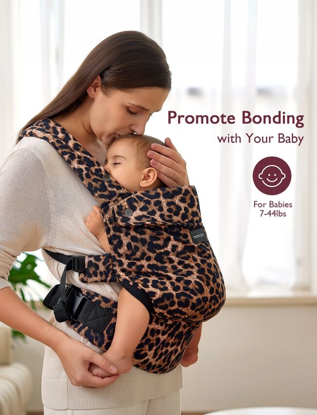 Momcozy PureHug Cotton Soft Structured Bæresele Leopard