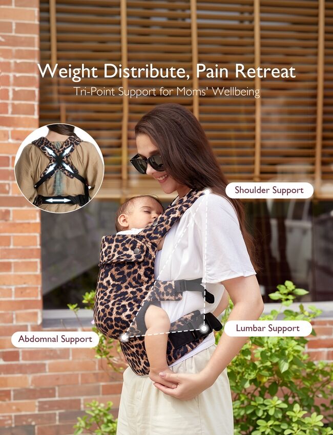 Momcozy PureHug Cotton Soft Structured Bæresele Leopard
