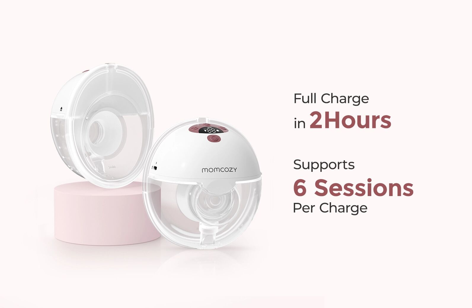 Momcozy M5 Smart Single Pack Wearable Breast Pump Red