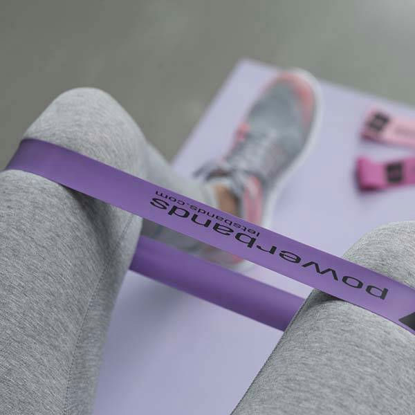 Let's Bands Powerband Mini Heavy, Sæt med 10 Lilla Mini Bands Elastisk Mini band Lilla