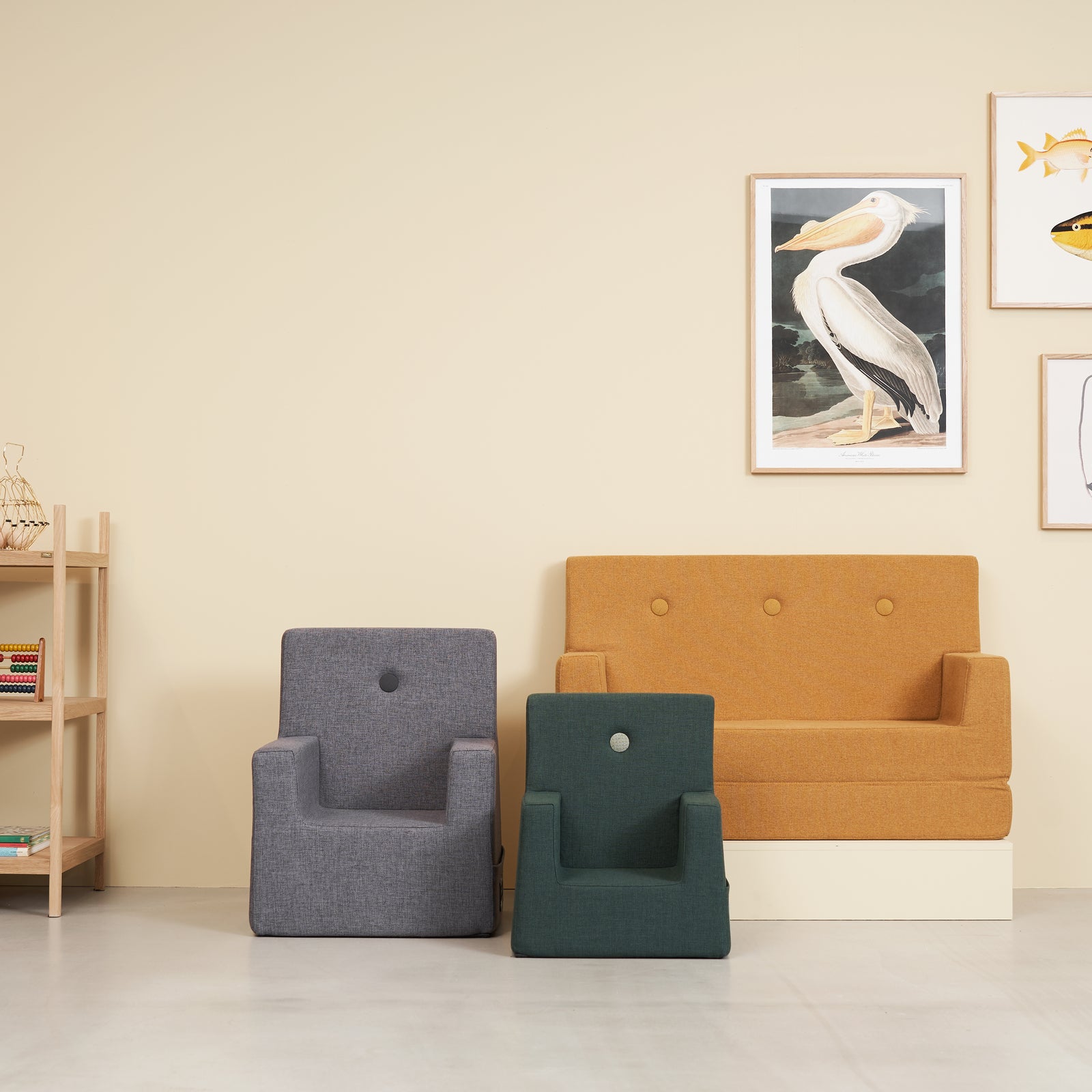 By KlipKlap KK Kids Chair Deep Green w. Light Green