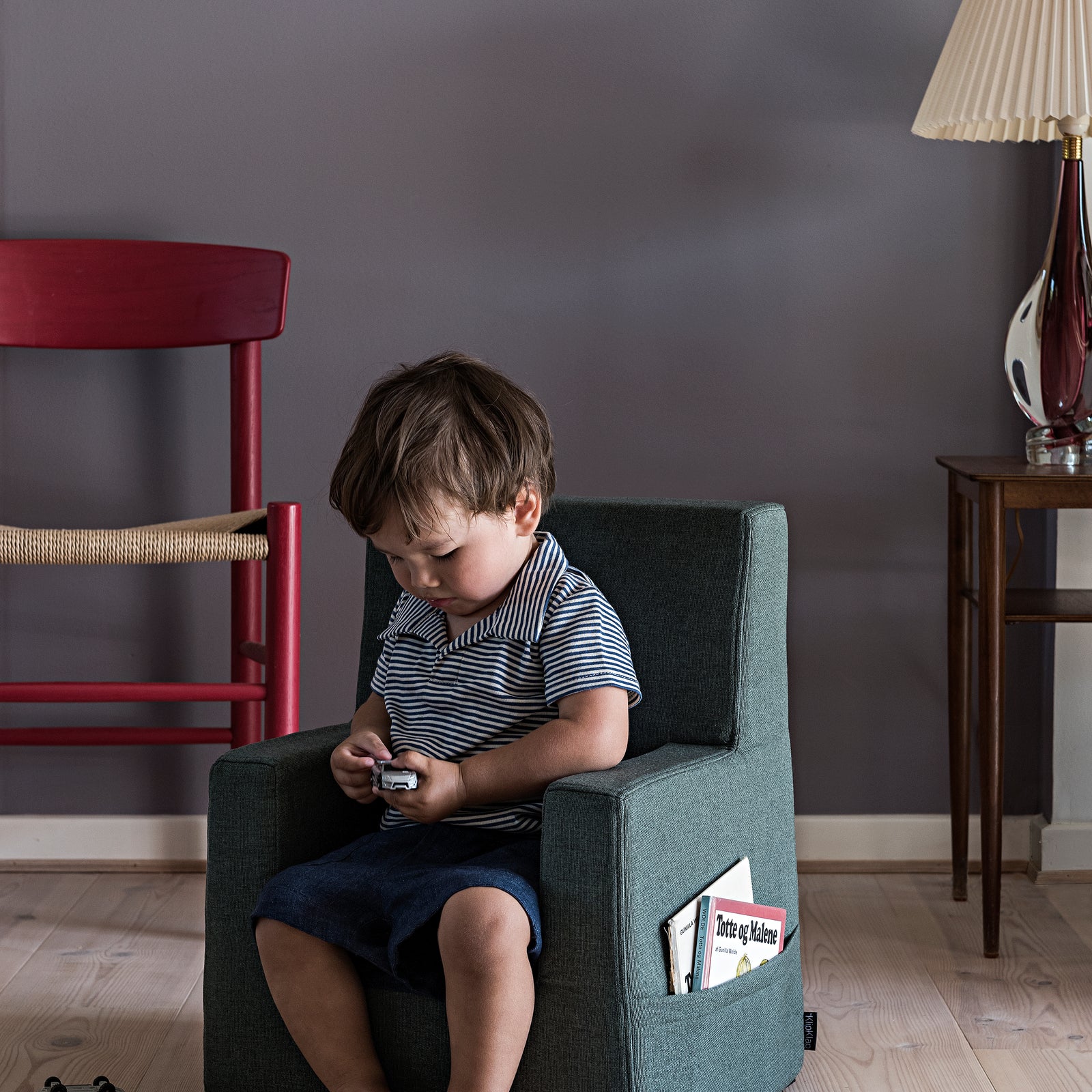 By KlipKlap KK Kids Chair Deep Green w. Light Green