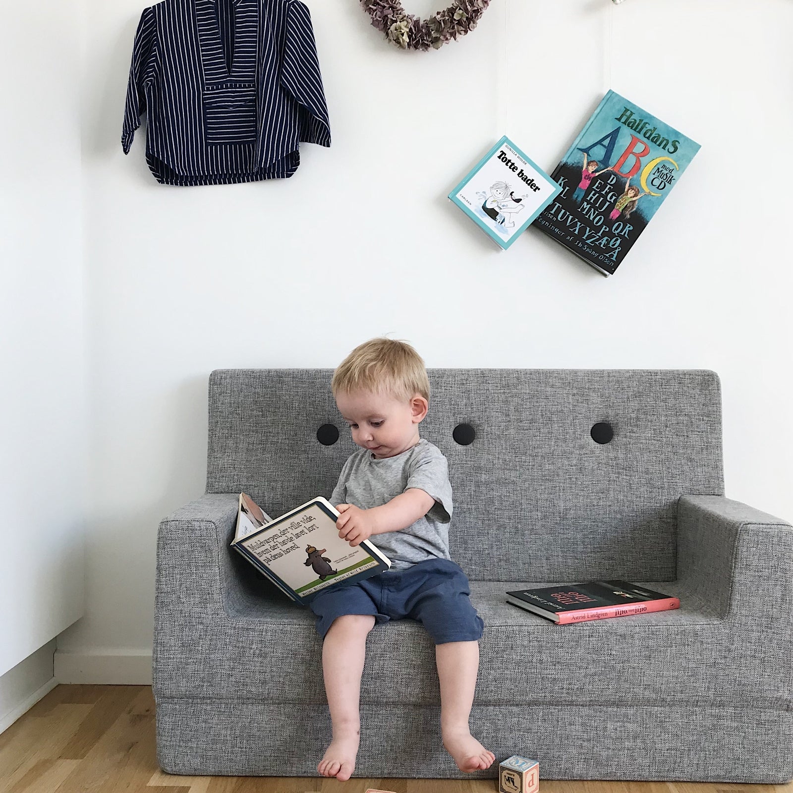 by KlipKlap Kids Sofa Multi Grey