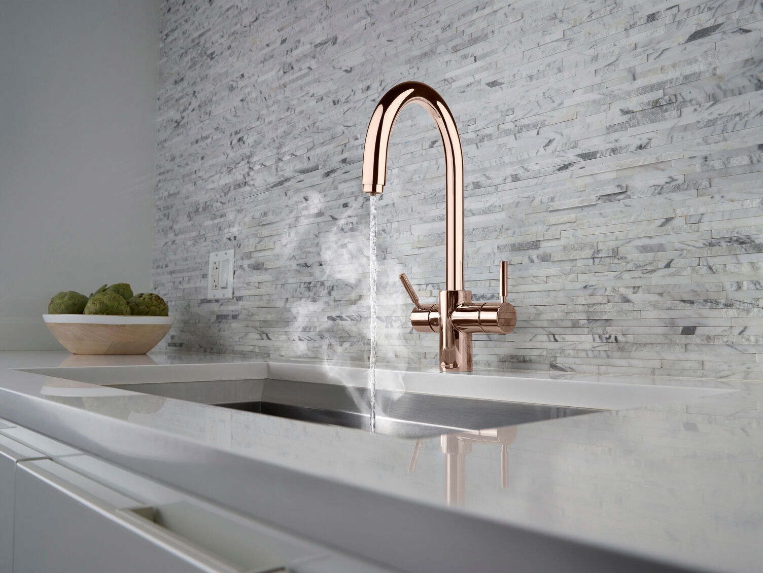 Insinkerator 3N1 Tap - J Shape Tap Rose Gold