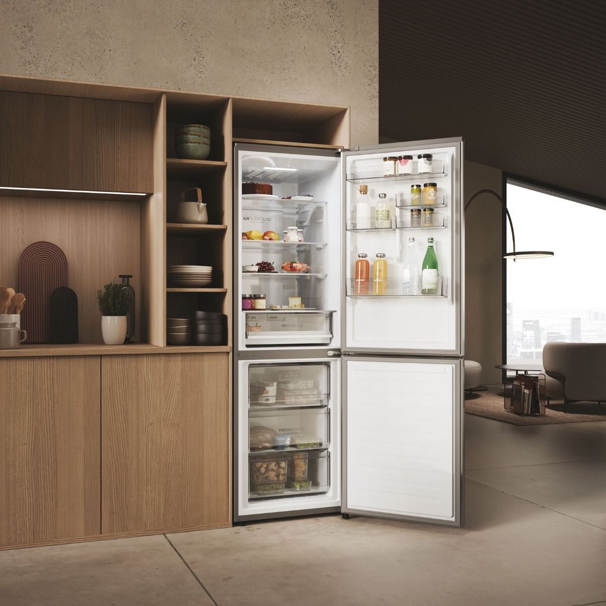 Haier HDPW3618DNPK Fridge-freezer Stainless steel