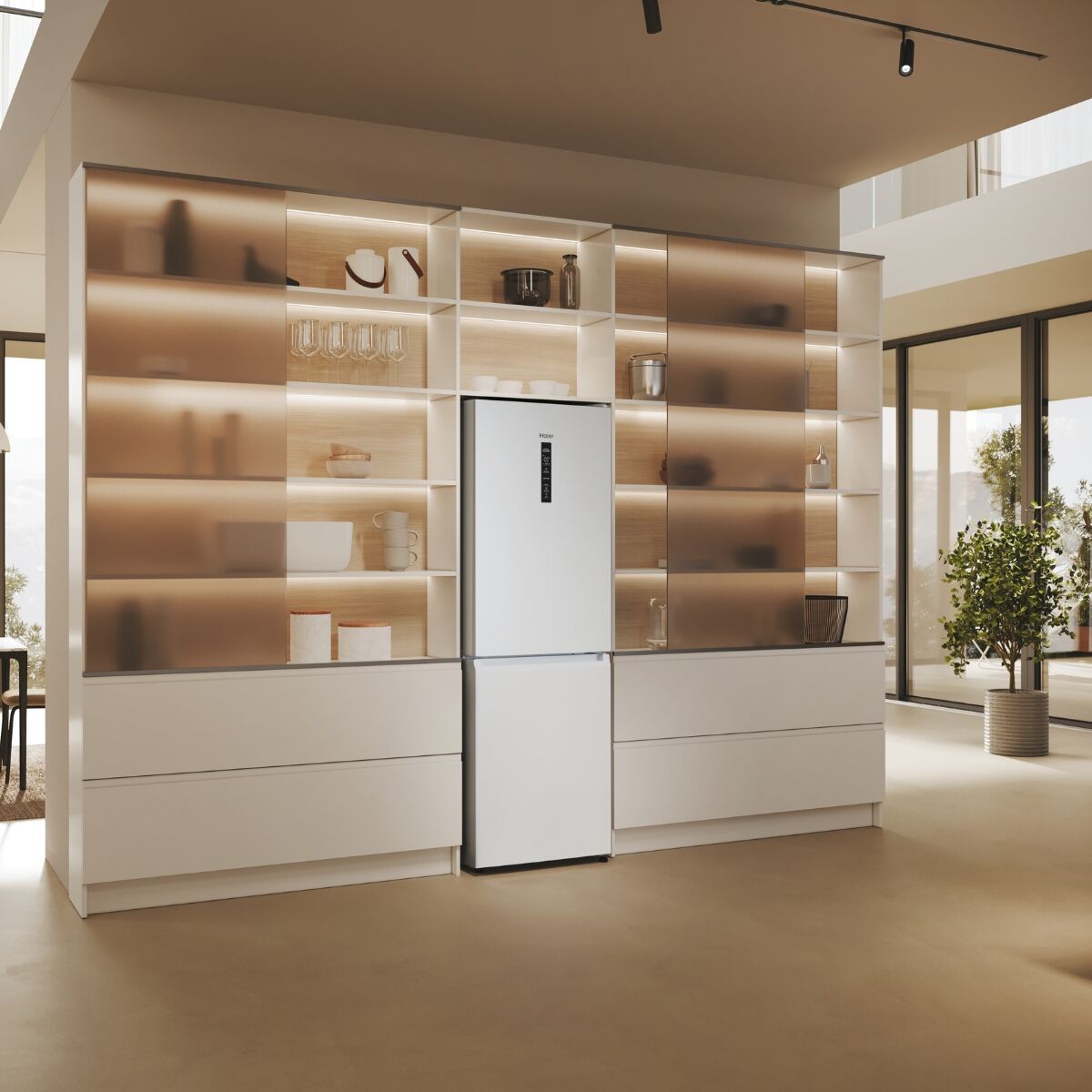 Haier EHD3PWDNPW186 Fridge-freezer White