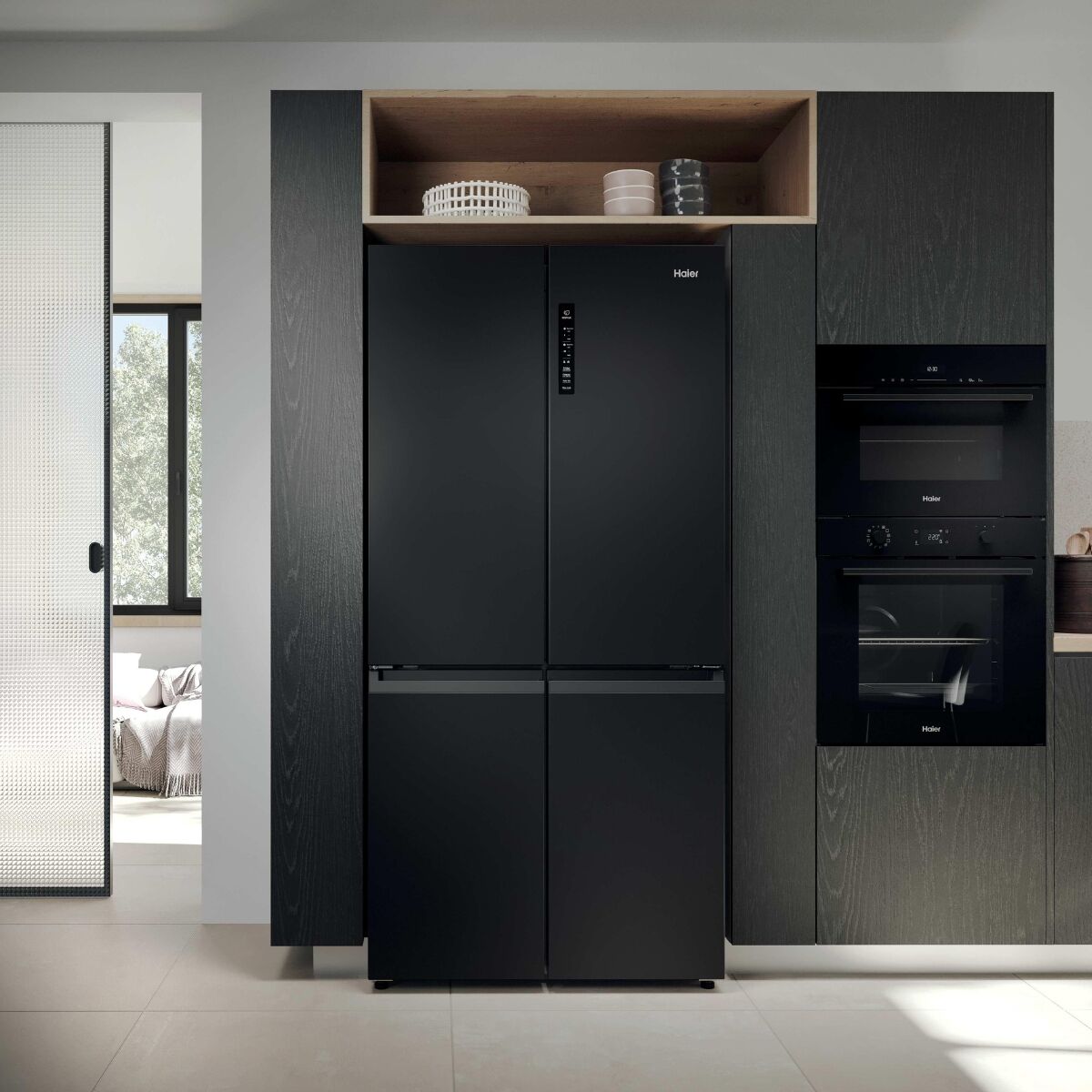 Haier HCR39F19ENPT Fridge-freezer Black