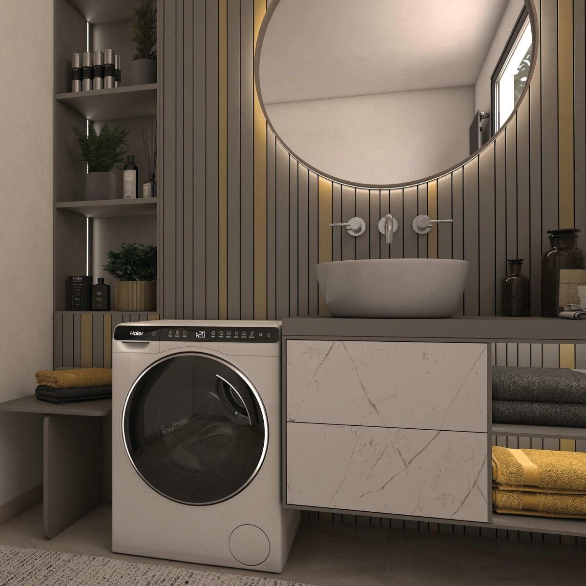 Haier HW50-BP12307U1-S Vaskemaskine Hvid