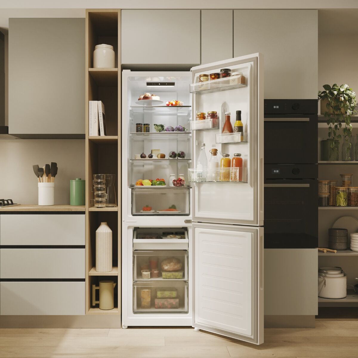 Candy CNCQ2T518EW Fridge-freezer White