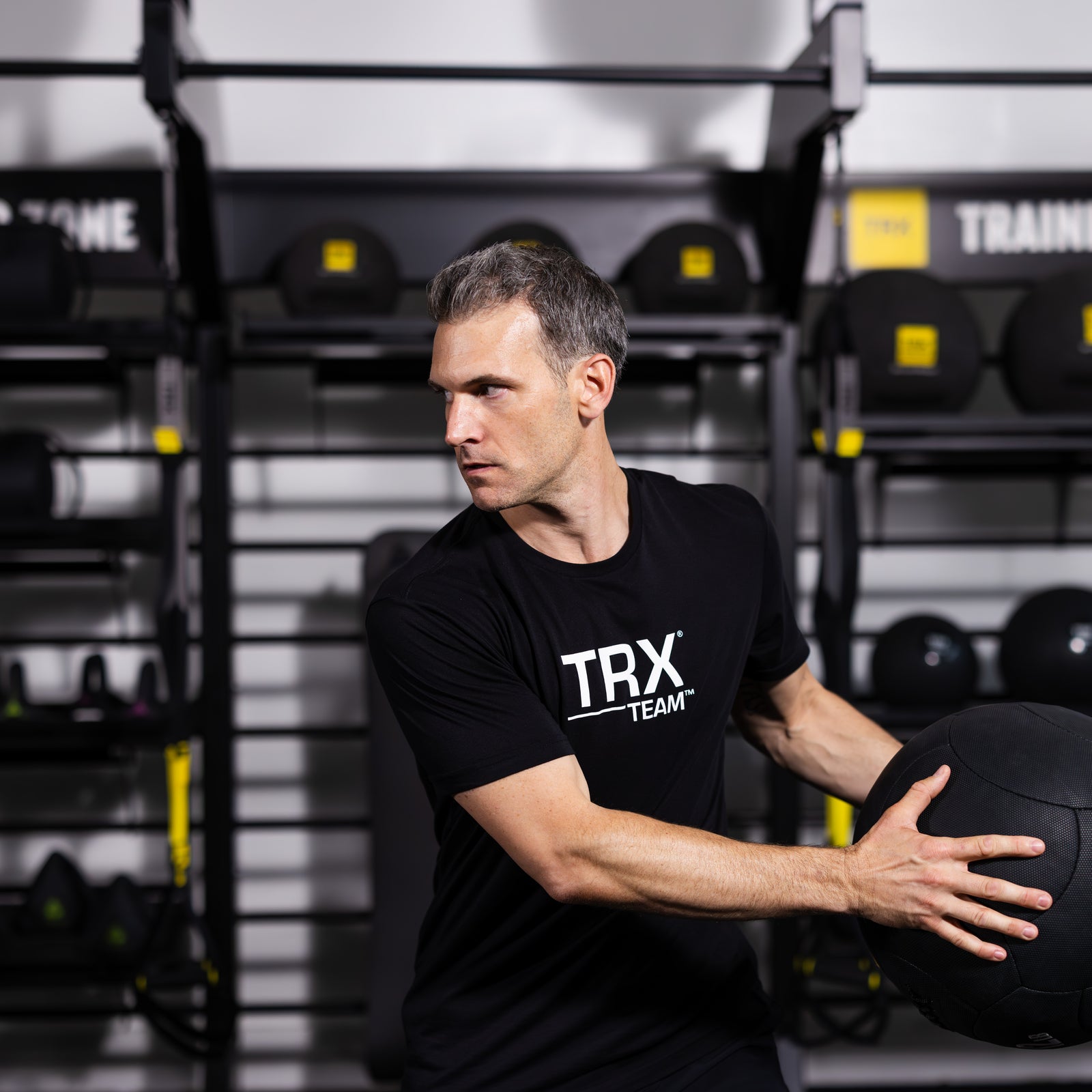 TRX HexGrip, 35 cm, 14 kg Medicine ball Black